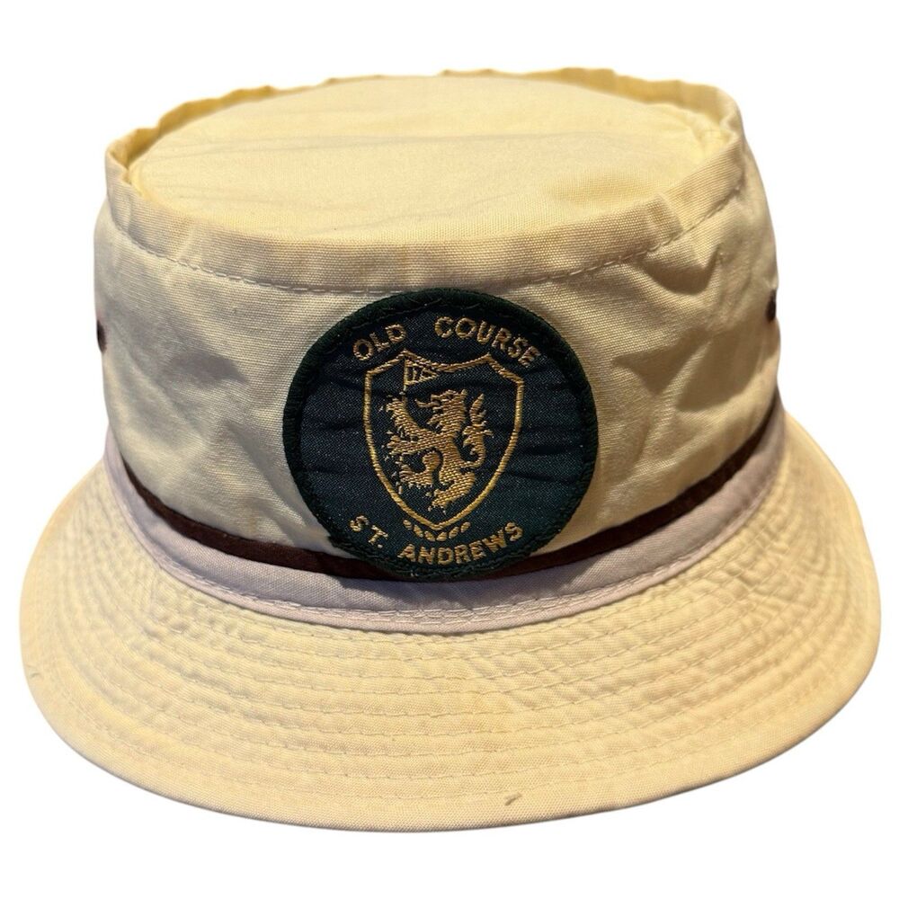 Vintage Y2K St Andrews Old Course Golf Bucket Hat YoungAn Korea L 60/40 Yellow